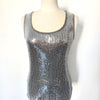 Top sans manches années 2000 à sequins argentés – Taille 38/40