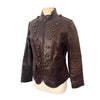 Veste vintage en cuir véritable marron style officier – Taille 40