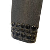 Veste Courte Style Caban Gris Anthracite Col Claudine & Poignets Gemmes Noires — T. 38