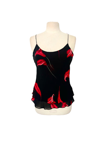 Top fluide fleuri à volants – Taille 38
