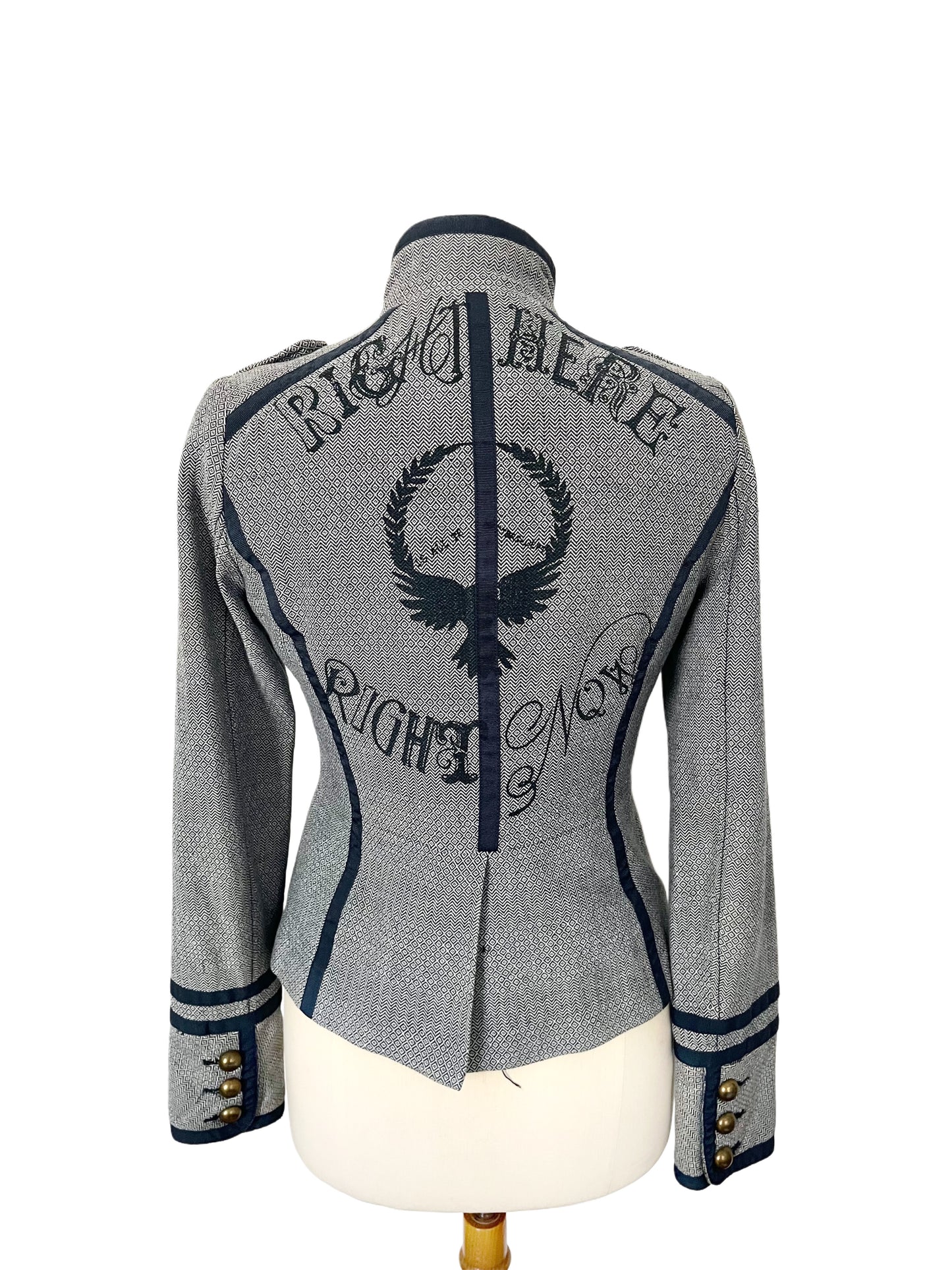 Veste officier cintrée bleu/gris – Taille 40