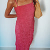 Robe smocks asymétrique fushia