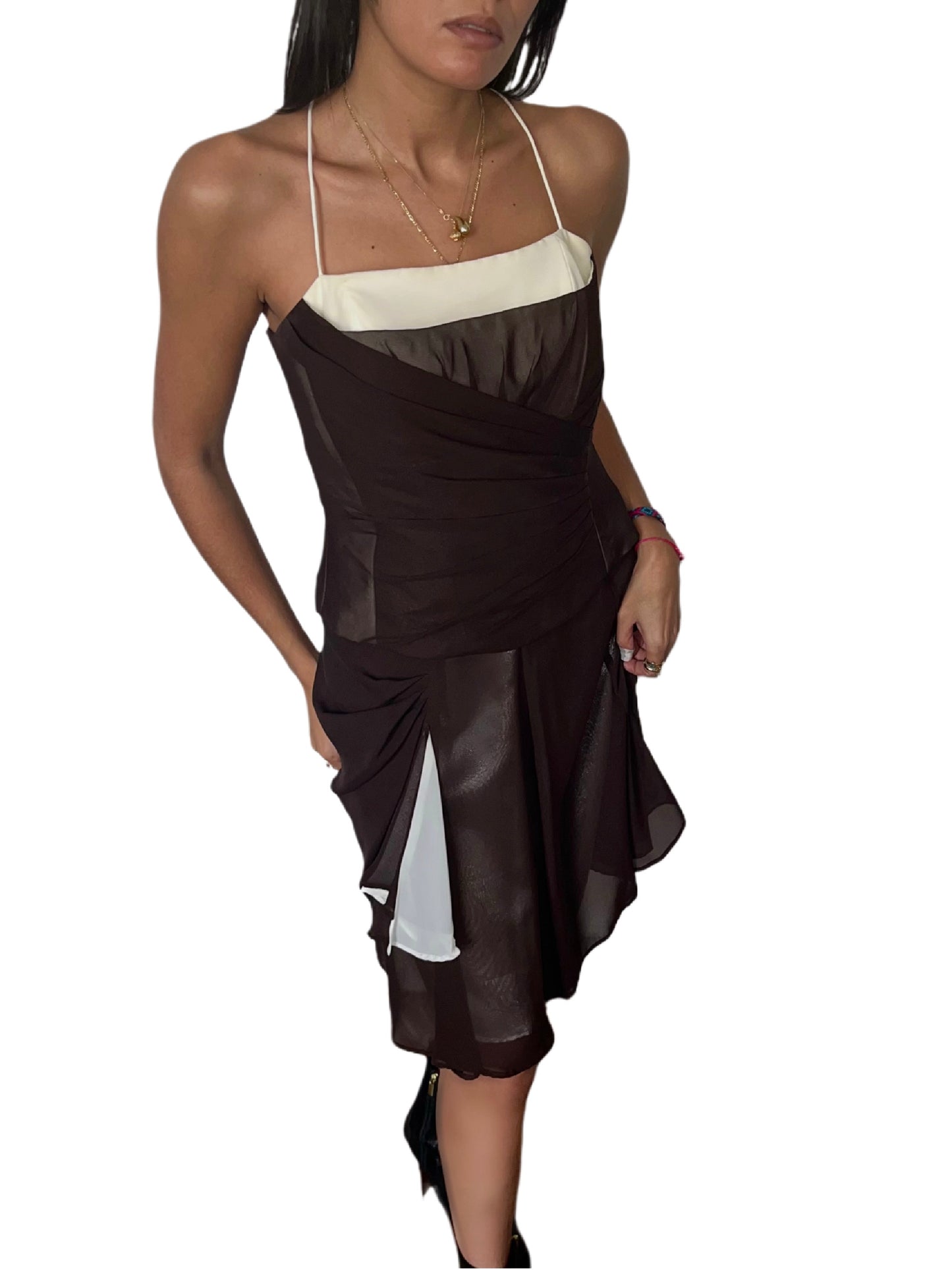 ENSEMBLE DE CÉRÉMONIE VINTAGE (TOP + JUPE) — TAILLE 40
