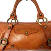 Sac Baguette Vintage Cuir Véritable Camel & Mordoré - Boho Chic - Made in Italy (S/M)