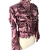 Veste Courte Satin Violet Style Whimsigoth & Détails Effilochés — T. 38 (M) — Made in Italy