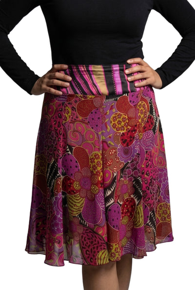 Jupe fluide vintage à motifs bandana — (couleurs vibrantes) — taille 38