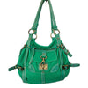Sac à Main Fourre-Tout en Cuir Vert Turquoise — Format Medium — Style Vintage / Bohème