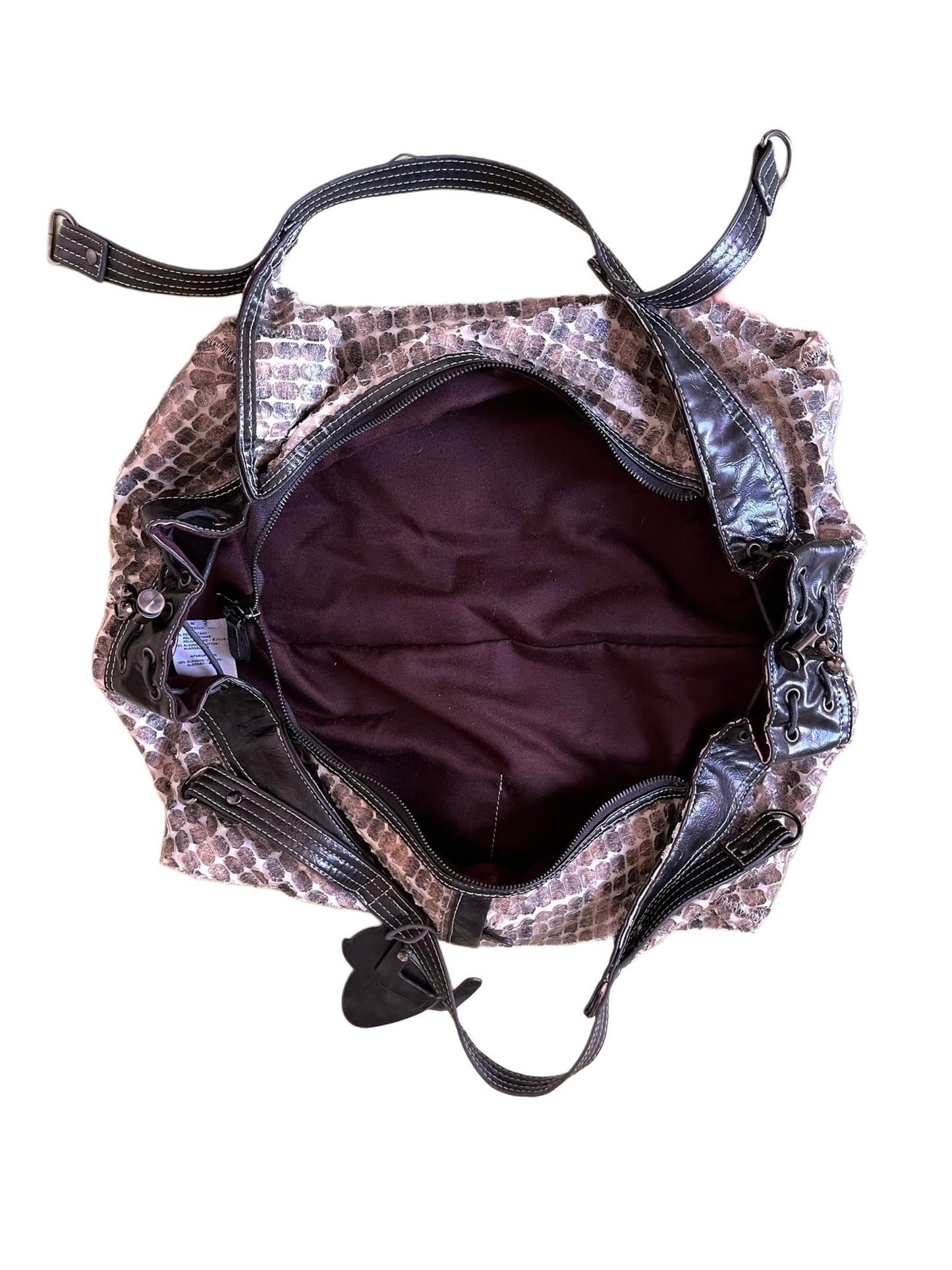 Sac à Main Demi-Lune Texturé et Verni — Format Large — Style Bohème Chic Y2K