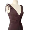 ROBE VINTAGE FRONCÉE MARRON -(MADE IN ITALY) - TAILLE 44 IT - 38/40 FR