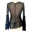 Top Vintage Asymétrique Mesh & Broderies Perlées - Bohème Chic - Taille 38/40 (M)