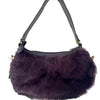 SAC BAGUETTE VINTAGE FOURRURE ET CUIR - ROCCO BAROCCO ( MODÈLE RARE )