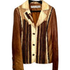 Veste blazer en cuir véritable – Dégradé de Marron – Made in Spain