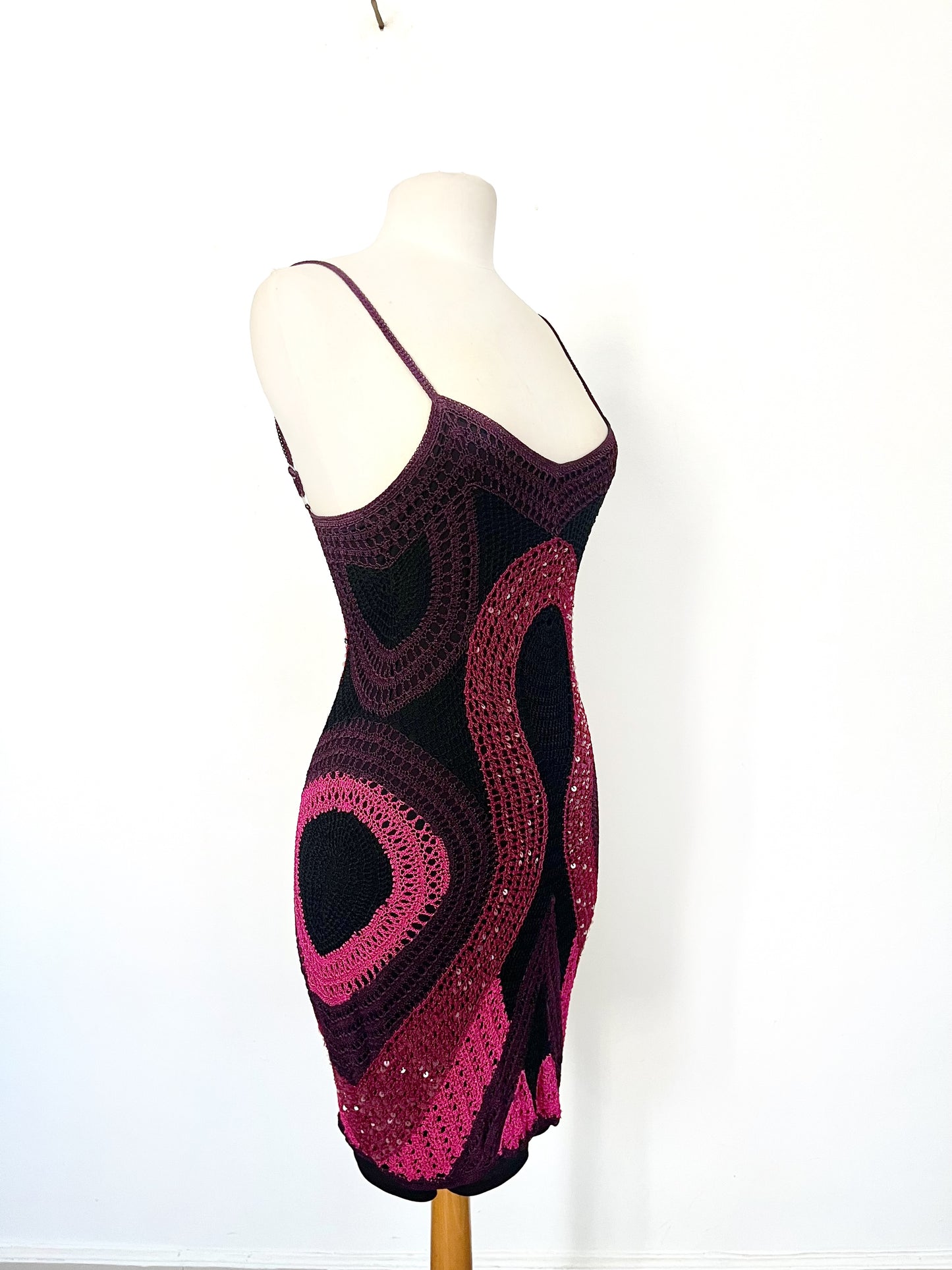 Robe estivale mi-longue en crochet doublé – Taille 38