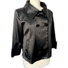 VESTE VINTAGE CABAN COURT EN SATIN NOIR - (MADE IN SPAIN) - TAILLE 38/40