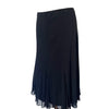 Jupe Mi-Longue Mesh Noir à Volants - Made in Italy - Taille 38 à 44