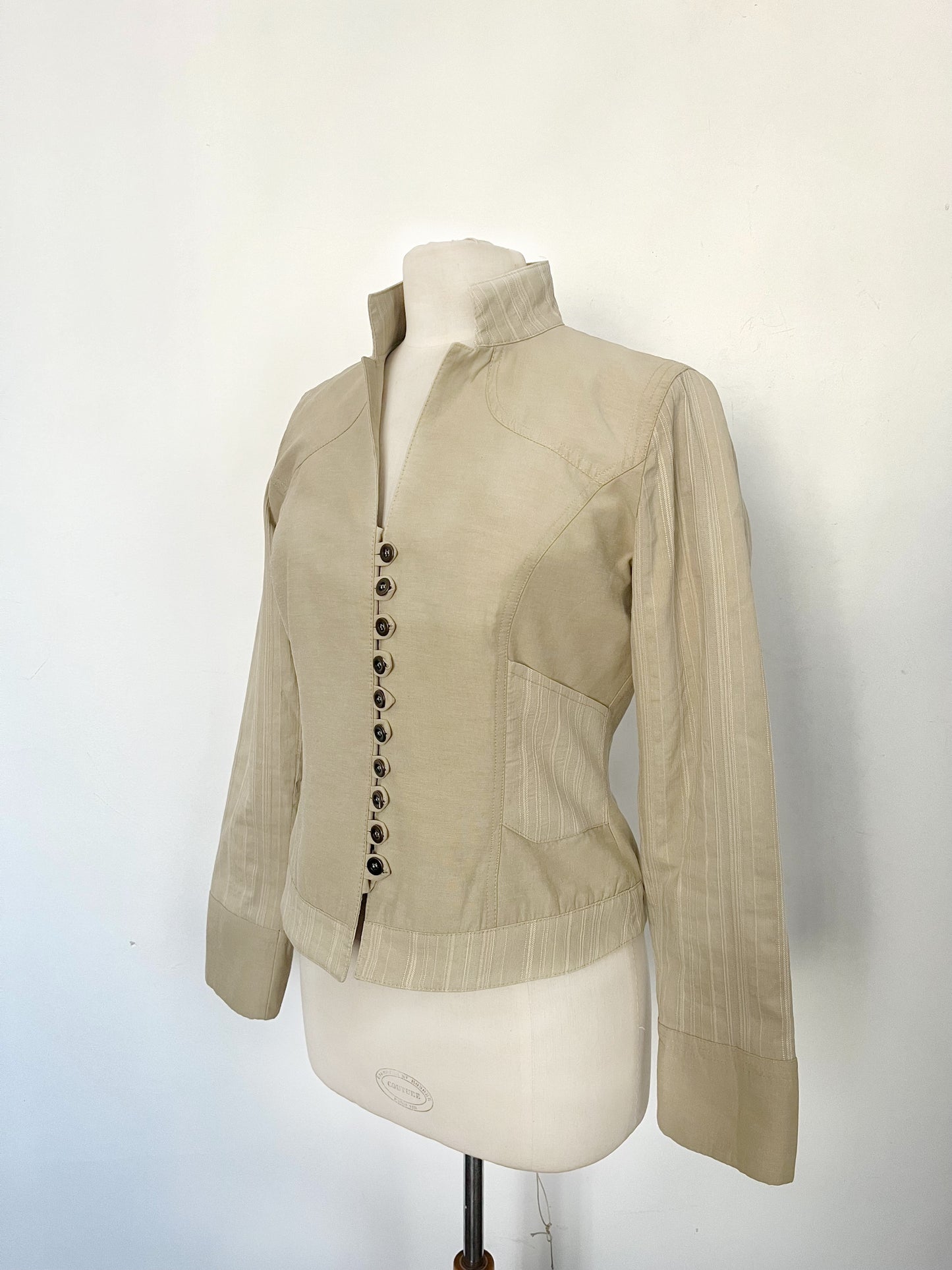 Veste vintage beige style officier – Taille 40