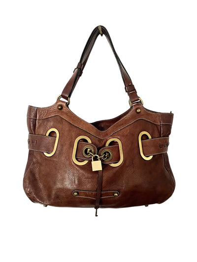 Sac à main vintage en cuir marron – Style boho chic