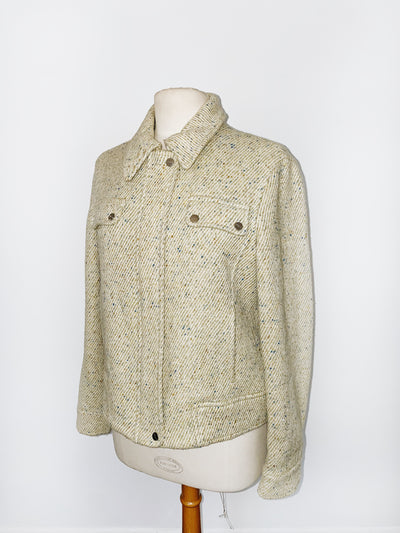 Blouson Col Chemise en Lainage Beige Moucheté ( SOLD OUT )