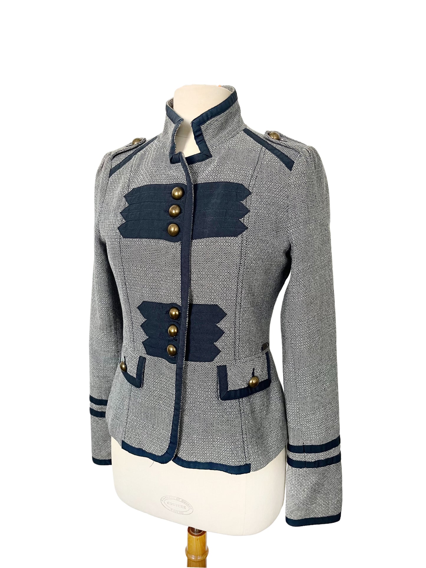 Veste officier cintrée bleu/gris – Taille 40