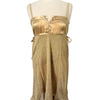 Robe babydoll vintage en lurex doré & satin — (Made in Italy) — taille 36/38