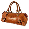 Sac Baguette Vintage Cuir Véritable Camel & Mordoré - Boho Chic - Made in Italy (S/M)