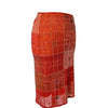 Jupe Midi Vintage Y2K Entièrement Perlée - Motif Géométrique Tons Chauds - Taille 38 (M)