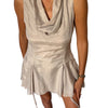 Robe Courte Col Bénitier Iridescente Coton & Soie — T. 38 (M) — Made in Belgium