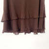 Mini-jupe vintage fluide à volants marron – Taille 40