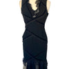 Robe Midi Asymétrique Style Whimsigoth Noir & Soie à Pois — T. 36
