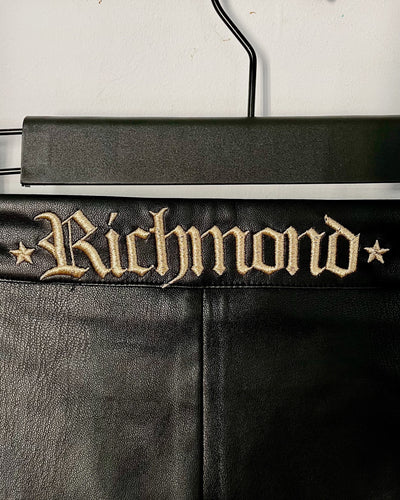 Short / bermuda vintage Richmond en similicuir avec franges – Taille 36