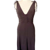 ROBE VINTAGE FRONCÉE MARRON -(MADE IN ITALY) - TAILLE 44 IT - 38/40 FR