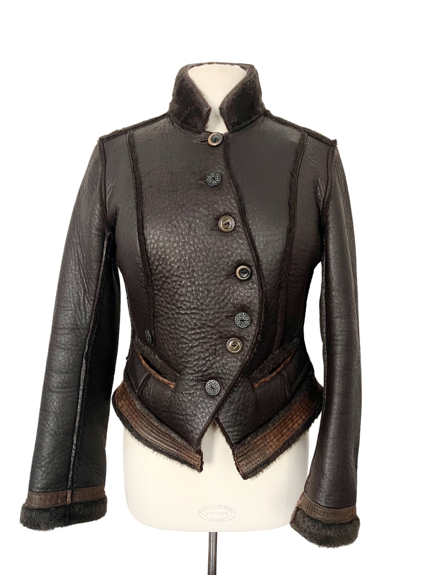 Veste en similicuir et fausse fourrure – Taille 40