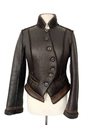 Veste en similicuir et fausse fourrure – Taille 40
