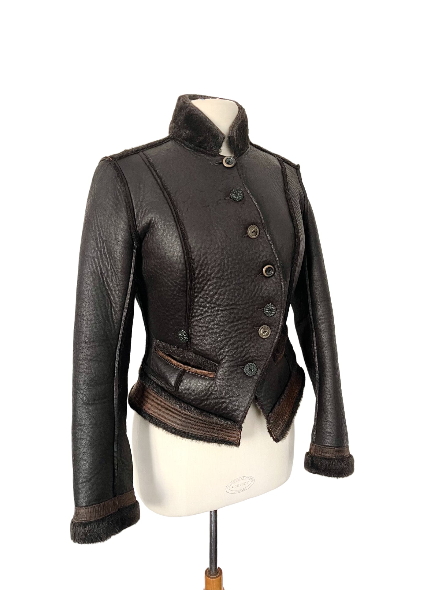 Veste en similicuir et fausse fourrure – Taille 40