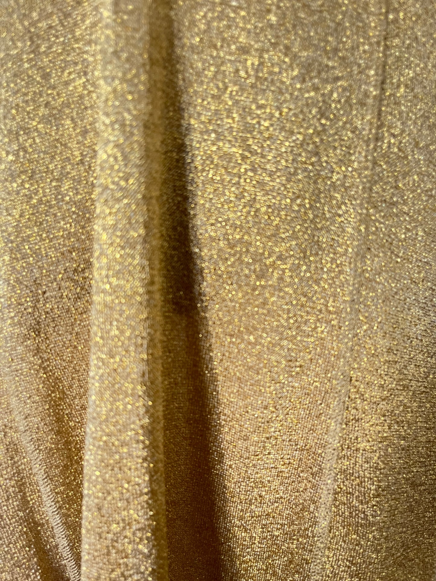 Robe babydoll vintage en lurex doré & satin — (Made in Italy) — taille 36/38