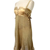 Robe babydoll vintage en lurex doré & satin — (Made in Italy) — taille 36/38