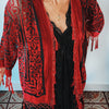 Cardigan boheme chic franges perlés