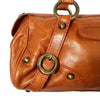 Sac Baguette Vintage Cuir Véritable Camel & Mordoré - Boho Chic - Made in Italy (S/M)