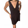 ROBE VINTAGE FRONCÉE MARRON -(MADE IN ITALY) - TAILLE 44 IT - 38/40 FR