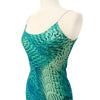 Robe à Fines Bretelles et Motifs Psychédéliques Turquoise / Vert — taille 36/38 — Pièce Vintage