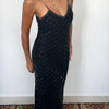 Robe de soirée vintage longue à fines bretelles – Taille 36/38