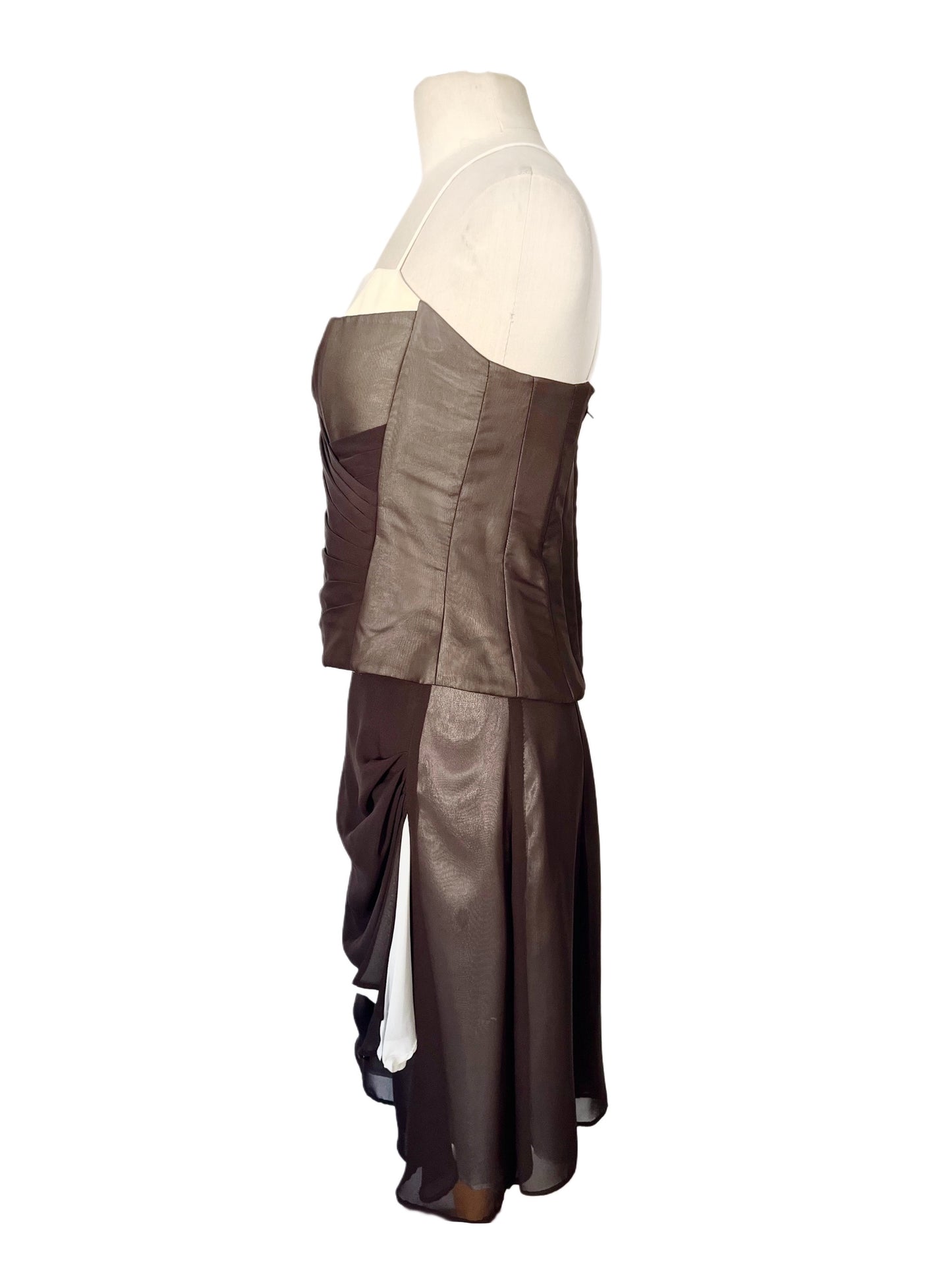 ENSEMBLE DE CÉRÉMONIE VINTAGE (TOP + JUPE) — TAILLE 40
