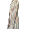Manteau Long Léger à Rayures Pastel et Col Structuré — taille 38/40 — bohème chic / créateur