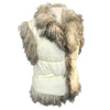 Gilet Afghan sans manches - Doudoune vintage blanche & fausse fourrure - 40/42