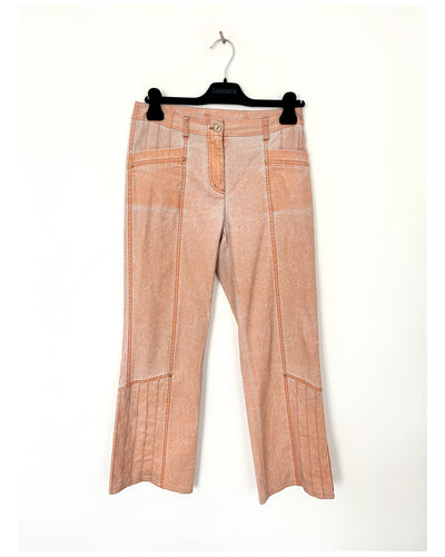 Pantalon vintage coupe droite évasée rose saumon – Taille 38