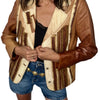 Veste blazer en cuir véritable – Dégradé de Marron – Made in Spain