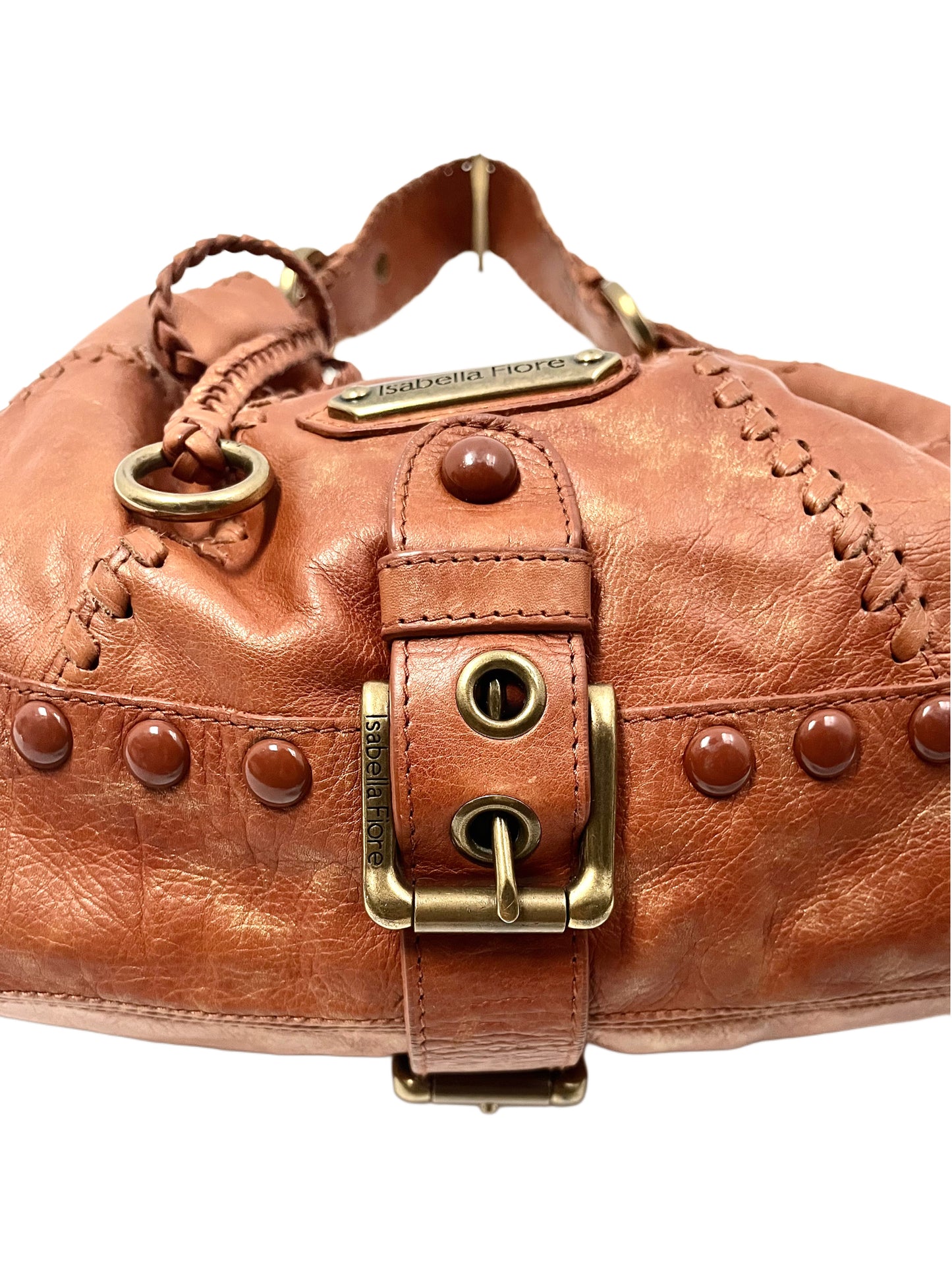SAC HOBO VINTAGE EN CUIR TRAVAILLÉ - ISABELLA FIORE ( MODÈLE RARE )