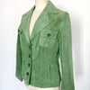 Veste vintage en cuir véritable vert clair – Taille 40