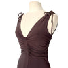 ROBE VINTAGE FRONCÉE MARRON -(MADE IN ITALY) - TAILLE 44 IT - 38/40 FR