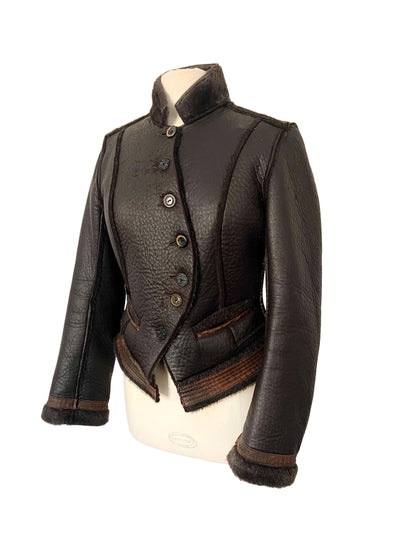 Veste en similicuir et fausse fourrure – Taille 40